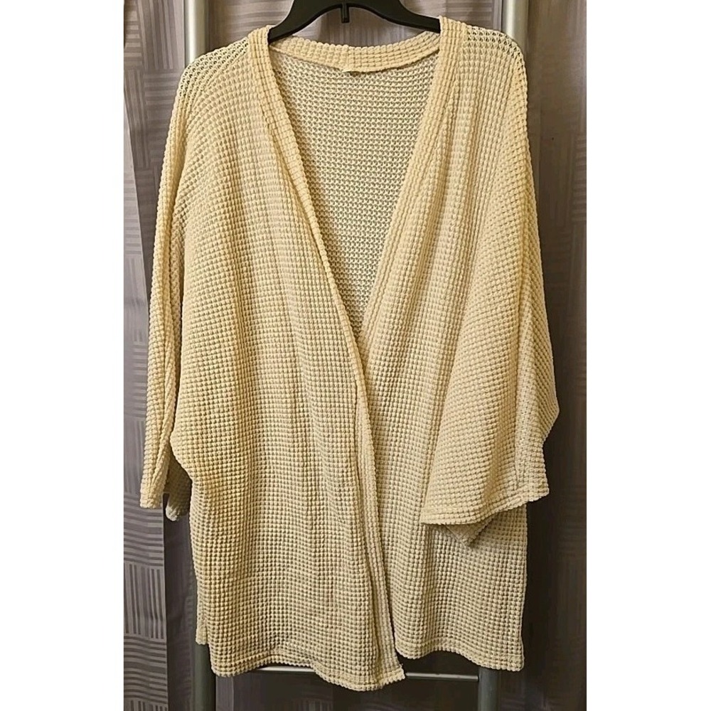 Plus Size Women 3/4 Sleeve Hem Open Front Cardigan Ladies Casual Tops Blouse 4XL